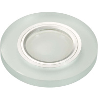 Светильник декоративный Luciole DLS-L112 GU5.3 CHROME/MATT CLEAR GU5.3 встраив. доп. светодиод. подсветка 3Вт без лампы основание метал. хром отделка матов. стекло прозр. Fametto UL-00000365
