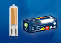 Лампа светодиодная LED-JCD-6W/4000K/G9/CL GLZ08TR 6Вт прозрачная 4000К нейтр. бел. (упак. картон) Uniel UL-00005058