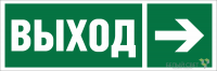 Знак безопасности NPU-3413.E30 "Направление к эвакуационному выходу направо" Белый свет a19917