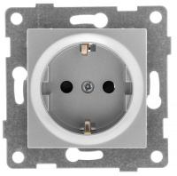 Механизмм розетки 1-м СП Ugra 16А IP20 с зазаемл. серебр. GUSI С11Р3-004