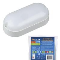 Светильник светодиодный ULW-Q225 12W/6500K IP65 White Овал 12Вт 6500К IP65 165х80мм промышленный накладной влагозащ. опал. рассеив. бел. Volpe UL-00005135