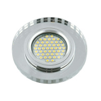 Светильник декоративный Luciole DLS-L127 GU5.3 CHROME/GLASSY GU5.3 встраив. доп. светодиод. подсветка 3Вт без лампы основание метал. хром отделка стекло зеркальн. Fametto UL-00001413