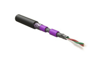 Кабель для шины PROFIBus-DP 1х2х22 AWG однопров. жилы (solid) SF/UTP бронир. PVC/PVC PFDP-SF-1х2х22/1-ARM/W-PVC/PVC-BK Ч (уп.500м) Hyperline 444092
