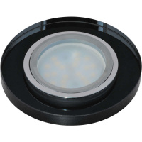 Светильник декоративный встраиваемый DLS-P106 GU5.3 CHROME/BLACK "Peonia" без лампы GU5.3 основание металл; хром; отделка стекло черн. Fametto 09995