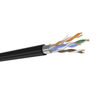 Кабель витая пара кат.5E 4 пары F/UTP PE жила 0.52 черн внеш. (уп.305м) Datarex DR-140103