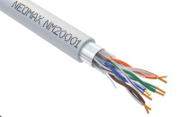 Кабель витая пара F/UTP кат.5e 4х2х24AWG solid CU (0.52мм) PVC сер. (уп.305м) NEOMAX NM20001