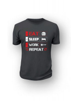 Футболка "EAT SLEEP WORK" L черн. EKF 78971