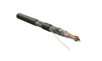 Кабель витая пара экранир. (SF/UTP4) кат. 5E 4 пары (24AWG) ож (solid) общий экран-фольга и оплетка PE -40град.C-+70град.C SFUTP4-C5E-S24-OUT-PE-BK-500 Ч (уп.500м) Hyperline 444527