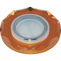 Светильник декоративный встраиваемый многоугольник DLS-P105 GU5.3 CHROME/BRONZE "Peonia" без лампы GU5.3 основание металл; хром; отделка стекло бронза Fametto 09990