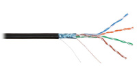Кабель витая пара F/UTP кат.5e 4х2х24AWG solid PE OUTDOOR черн. (уп.305м) NIKOLAN NKL 2700B-BK