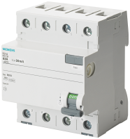 Выключатель диф. тока 3+N-п 25А 30мА 400В УЗО тип AC SIEMENS 5SV43420