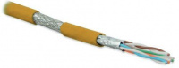 Кабель витая пара экранир. SFTP4-C6A-S23-IN-LSZH-OR-500 (S/FTP) кат. 6a 4 пары (23 AWG) ож (solid) каждая пара в фольге общий экран - медная оплетка; для внутр. прокладки нг(А)-HF оранж. (уп.500м) Hyperline 445100