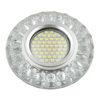 Светильник DLS-L151 GU5.3 GLASSY/CLEAR GU5.3 встраив. доп. светодиод. подсветка 3Вт без лампы стекло Fametto UL-00003908