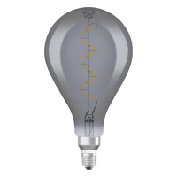 Лампа светодиодная филаментная Vintage 1906 LED CL A160 FIL SMOKE 12 non-dim 5W/818 5Вт тепл. бел. E27 дым. OSRAM 4058075269903