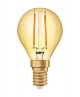 Лампа светодиодная филаментная Vintage 1906 LED CL P FIL GOLD 22 non-dim 2.5W/824 2.5Вт 2400К тепл. бел. E14 220лм 220-240В (замена 22Вт) зол. OSRAM 4058075290815