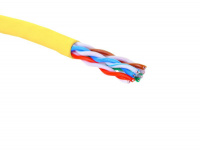 Кабель U/UTP кат.5E 4 пары 24 AWG нгA-HF внутр. прокладки желт. коробка 305м Eurolan 19C-U5-12YL-B305