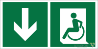 Знак безопасности BL-3015B.E71"Указ. двери эвакуац. выхода (лев.) для МГН" Белый свет a18353