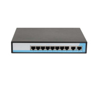 Коммутатор неуправляемый 8PoE(802.3af) порта 10/100Мбит/с до 250 метров cat6 2 Upl 150W GIGALINK GL-SW-F005-08P
