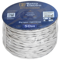 Провод ретро 2х1.5 бел. (уп.50м) RetroElectro 2254749