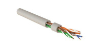 Кабель для сетей Industrial Ethernet кат. 5e 4х2х24 AWG однопров. жилы (solid) U/UTP PVC IUUTP4-C5E-S24/1-FRPVC-GY Сер (уп.500м) Hyperline 444051