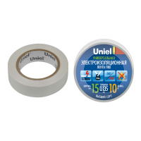 Лента изоляционная 0.135х15мм 10м UIT-135P 10/15/01 WHT бел. Uniel 04514
