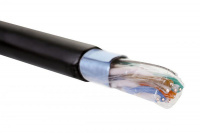 Кабель F/UTP кат.5E 4 пары 24 AWG нгA-HF внеш./внутр. прокладки черн. коробка Eurolan 19C-F5-09BL-B305