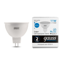 Лампа светодиодная Elementary 11Вт MR16 софит 6500К холод. бел. GU5.3 850лм GAUSS 13531