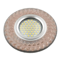 Светильник DLS-L144 GU5.3 GLASSY/LIGHT TEA GU5.3 встраив. доп. светодиод. подсветка 3Вт без лампы стекло Fametto UL-00003889