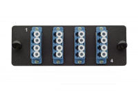 Комплект планка Q-SLOT с 4 адаптерами LC OS2 монтаж. шнуры КДЗС Eurolan 38M-S2-4L-04BL