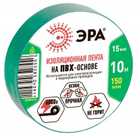 Изолента ПВХ 15ммх10м зел. ЭРА C0036555