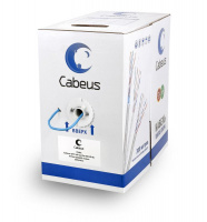Кабель витая пара U/UTP кат.5e 4х2х24AWG solid PVC нг(А)-LS UTP-4P-Cat.5e-SOLID-BL син. (уп.305м) Cabeus 7248c