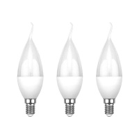 Лампа светодиодная 7.5Вт CW свеча на ветру 4000К E14 713лм (уп.3шт) Rexant 604-046-3