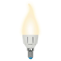 Лампа светодиодная LED-CW37-6W/WW/E14/FR/DIM PLP01WH Palazzo 6Вт свеча на ветру матовая 3000К тепл. бел. E14 диммир. (упак. картон) Uniel UL-00000691