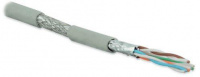 Кабель SFTP4-C6A-S23-IN-LSZH-GY-500 витая пара S/FTP кат. 6a; 4 пары (23 AWG) ож (solid) каждая пара в фольге общ. экран - медная оплетка (до +60град.C) LSZH сер. (уп.500м) Hyperline 236246
