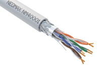 Кабель витая пара SF/UTP кат.5e 4х2х24AWG solid CU (0.52мм) PVC сер. (уп.305м) NEOMAX NM40001