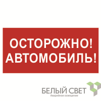 Знак безопасности NPU-3015.N09"Осторожно автомобиль" Белый свет a25485