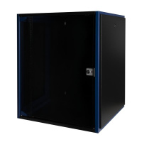 Шкаф настенный 19дюйм 15U 600х600 дв. стекл. черн. Datarex DR-600321