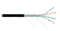 Кабель F/UTP 4 пары кат.5e (класс D) тест по ISO/IEC 100МГц ож BC (чистая медь) 24AWG (0.5мм) внутр./внеш. LSZH -40С нг(А)-HFLTx черн. (уп.305м) NIKOLAN NKL 4200C-BK