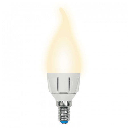 Лампа светодиодная LED-CW37-6W/WW/E14/FR/DIM PLP01WH Palazzo 6Вт свеча на ветру матовая 3000К тепл. бел. E14 диммир. (упак. картон) Uniel UL-00000691