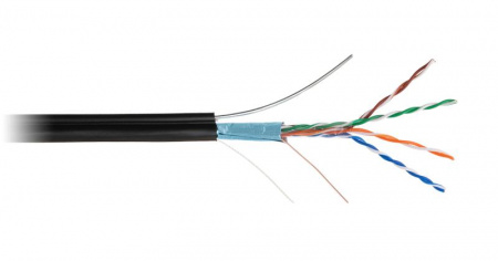 Кабель витая пара F/UTP кат.5e 4х2х24AWG solid PE OUTDOOR черн. (уп.305м) NETLAN EC-UF004-5E-PE-SW-BK