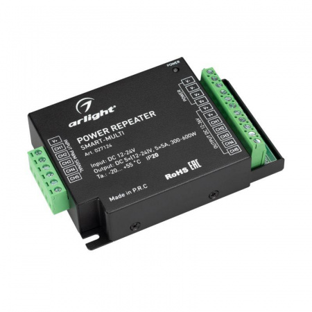 Усилитель SMART-MULTI (12-24В 5х5А) (IP20 металл) Arlight 027124