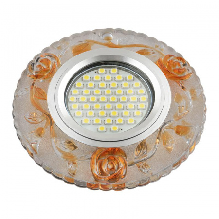 Светильник DLS-L150 GU5.3 GLASSY/GOLD GU5.3 встраив. доп. светодиод. подсветка 3Вт без лампы стекло Fametto UL-00003907