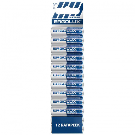 Элемент питания алкалиновый BP12 LR03 Alkaline ПРОМО LR03 BP12 1.5В (уп.12шт) Ergolux 15198