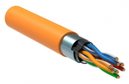Кабель связи витая пара F/UTP кат. 5e 4х2х24AWG solid LSZH (305м) оранж. (м) ITK LC1-C5E04-327