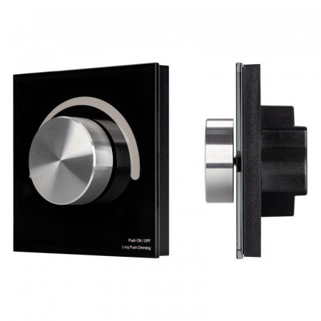 Панель SMART-P99-DIM-G-IN Black (230В 1.5В 0/1-10В Rotary 2.4G) (Стекло) Arlight 028433