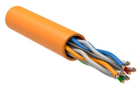 Кабель связи витая пара U/UTP кат.6 4х2х23AWG solid LSZH (305м) оранж. (м) ITK LC1-C604-127