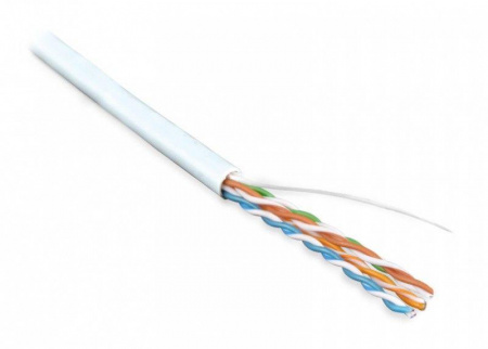 Кабель UTP4-C5E-SOLID-WH-305 витая пара UTP (U/UTP) кат.5e 4 пары (24AWG) ож (solid) PVC (305м) бел. (м) Hyperline 42010