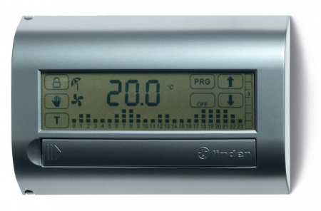 Термостат комнатный цифровой с недельным таймером Touch Basic сенсорный экран 3В DC 1СО 5А монтаж на стену бел. FINDER 1C7190030007