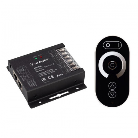 Диммер ARL-OVAL-DIM Black (12-24В 3х10А ПДУ овал RF RJ45) (IP20 металл) Arlight 027156