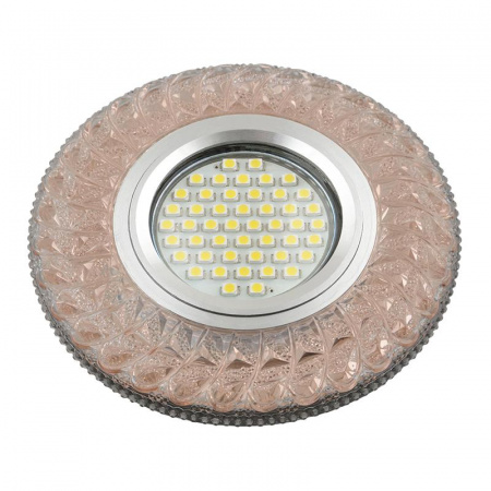 Светильник DLS-L144 GU5.3 GLASSY/LIGHT TEA GU5.3 встраив. доп. светодиод. подсветка 3Вт без лампы стекло Fametto UL-00003889
